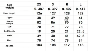 Size chart for women's jacquard dress showing weight, length, bust, and waist measurements