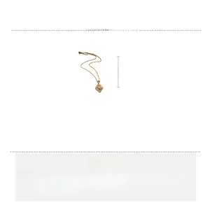 Detailed dimensions of gold vintage flower necklace with copper zircon material