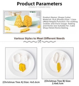 Detail view of 1.2cm PLA plastic Christmas tree cookie cutters with precise dimensions