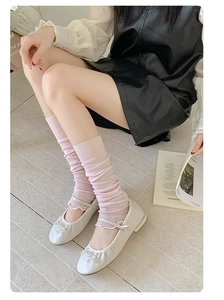 Detail of pink mesh leg warmers with white beaded Mary Jane shoes for JK style