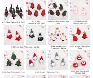Assorted wool felt Christmas tree ornaments and gnome pendants in various festive colors