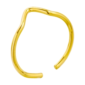 Anello regolabile minimalista in acciaio inossidabile 304 con linee dorate