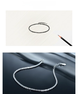 Macro shot of s925 sterling silver braided chain bracelet with lobster clasp and extender