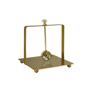 Nordic gold stainless steel napkin holder with modern geometric decorative frame