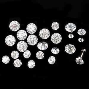 Sparkling multi-faceted round zircon earrings with high-grade titanium steel screw back