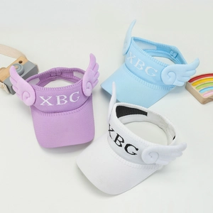 Kids breathable mesh open top sun hat with cute wings and XBG embroidery detail