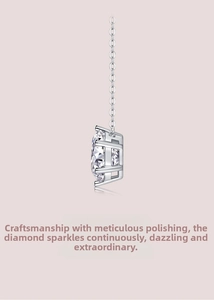 Close-up of sparkling moissanite pendant with elegant silver prong setting and high polish
