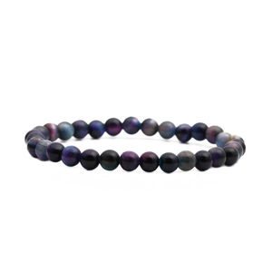 Natural tiger eye and star pattern beaded bracelet with purple and blue stones