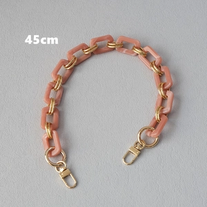 45cm chunky pink resin and gold metal chain strap accessory with lobster clasps