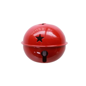 8cm red metal star cutout bell ornament for Christmas tree festive decorations