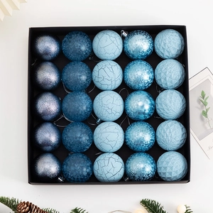Plastic Christmas Ball Ornaments Electroplated Painted Crackle Hanging Tree Baubles Mixed Colors Decorative Gift Box For Holiday Party Decoration