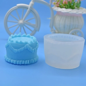 Blue mini cake silicone mold for DIY baking mousse chocolate and handmade soap craft