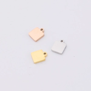 Square Tag Pendant 304 Stainless Steel Mirror Polished Geometric DIY Jewelry Making Accessories For Necklaces Bracelets