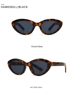 Detailed views of narrow marble pattern sunglasses with dark hawksbill finish and black lenses