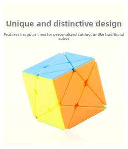 Detailed view of the irregular geometric cuts and matte colorful pieces of the puzzle cube