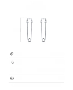 Detailed specs for 925 sterling silver paperclip earrings in silver, gold and black