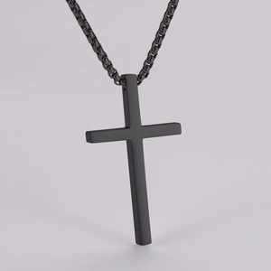 Cross Pendant Necklace 304 Stainless Steel Minimalist Religious Jewelry Personalized Gothic Punk Accessory For Men