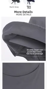 Close-up of double-layered brim and breathable cooling nylon fabric on sun hat