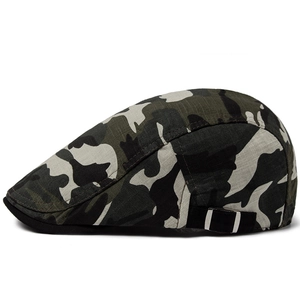 Lightweight camouflage beret hat with adjustable metal buckle for outdoor sun protection