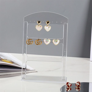 3-layer clear acrylic earring holder with 24 holes for stud and dangle display