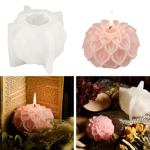 Dahlia Flower Silicone Mold DIY Handmade Lotus Aromatherapy Candle Soap Making Elegant Floral Design Home Decor