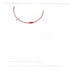 Technical drawing of 1.5mm diameter red coated wire keychain with 50mm diameter dimensions