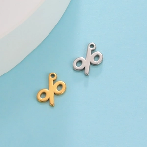 Gold and silver stainless steel percent sign pendants for DIY jewelry making accessories