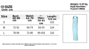 Detailed size chart for vintage slim-fit tube dress with bust, waist, and length measurements