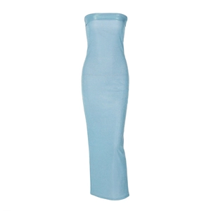 Elegantes hellblaues Glitzer-Schlauchkleid mit schmaler Passform für formelle Partys