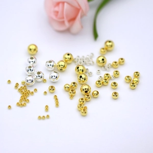 Polished 18K gold and silver spacer beads for DIY jewelry making in various sizes