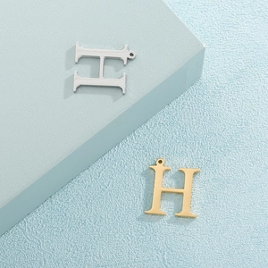 Gold and silver DIY letter H pendants made of titanium steel for necklaces and bracelets