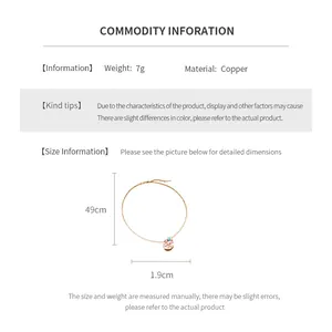 Detailed product specifications for the copper carousel necklace with a 49cm chain