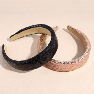 Diademas brillantes con lentejuelas en negro y rosa con suave relleno de esponja