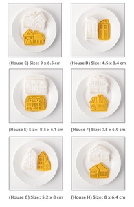 Lot de 6 emporte-pièces en forme de maison pour la pâtisserie de Noël DIY créative