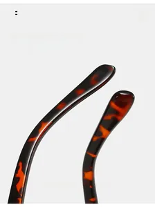 Macro detail of tortoiseshell pattern curved temple tips for comfortable eyewear wear