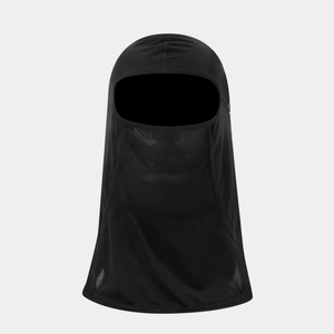Black ice silk cooling balaclava with breathable mesh for outdoor cycling and sun protection