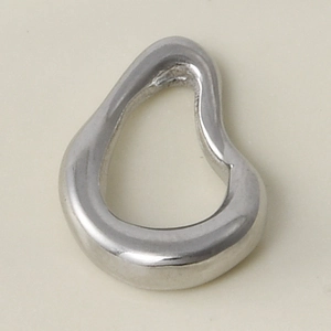 Macro view of polished 304 stainless steel irregular geometric pendant accessory