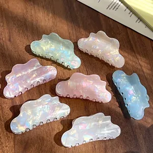 Iridescent Cloud Hair Claw Clip Acetate Pearlized Large Hair Clamp Fashion Korean Style Minimalist Headwear For Women