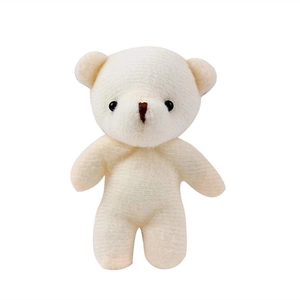 Mini osito de peluche beige lindo para ramos de flores DIY o colgante de bolso