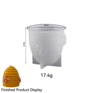 Detail showing a 5cm 17.4g 3D honeycomb silicone mold for DIY soap and candles