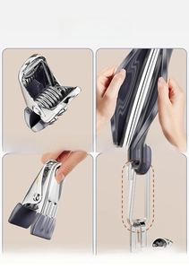 Detailed view of heavy-duty stainless steel clips with protective soft rubber pads for laundry