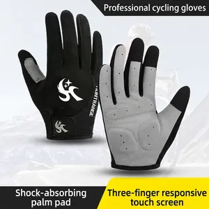Gants De Cyclisme Intégraux Polyester Microfibre Lycra Écran Tactile Antidérapant Antichoc Respirant VTT Équitation