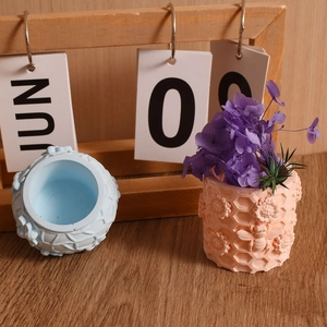Embossed sunflower honeycomb cylinder silicone mold for DIY resin storage jars