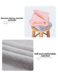 Detail of pink and gray thick flannel blanket fabric with soft texture and neat folds