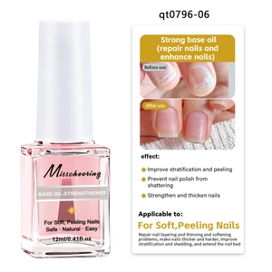 Nail strengthener treatment showing before and after results for weak peeling nails