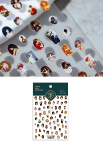 Détails des stickers ongles peinture à l'huile avec portraits féminins classiques
