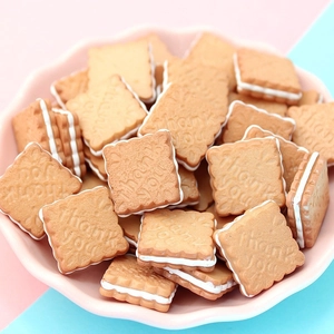 Miniature resin square biscuits with thank you embossing for DIY crafts and decor