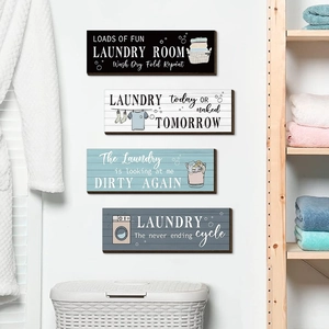 Insegne Decorative Per Lavanderia Targhe Da Parete In Legno Di Pioppo Citazioni Inglesi Stampate Decorazioni Per Fattoria Casa Bagno Stile Nordico