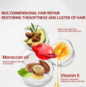Macro shot of Moroccan oil hair capsule with liquid extract, avocado and vitamin E