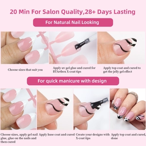 Step-by-step tutorial showing X-coat tips application for long-lasting French manicure